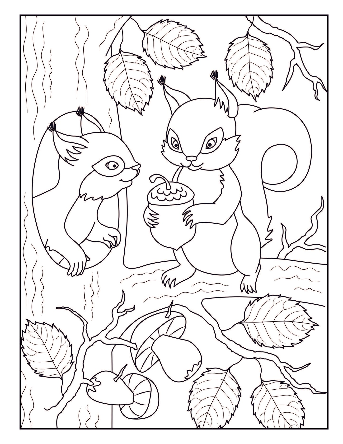 Large Print Coloring Book: Easy Animal Designs