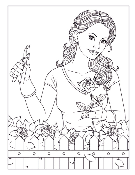 Lovely Garden Large Print Coloring Book