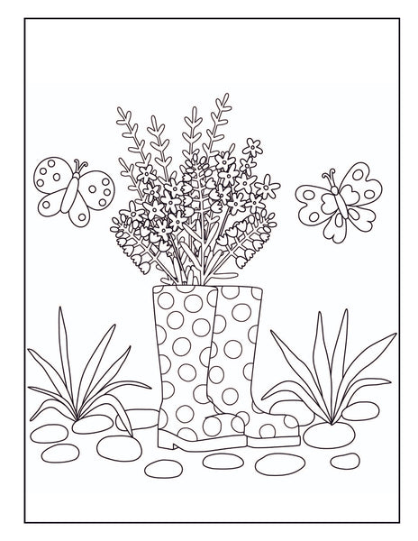 Lovely Garden Large Print Coloring Book