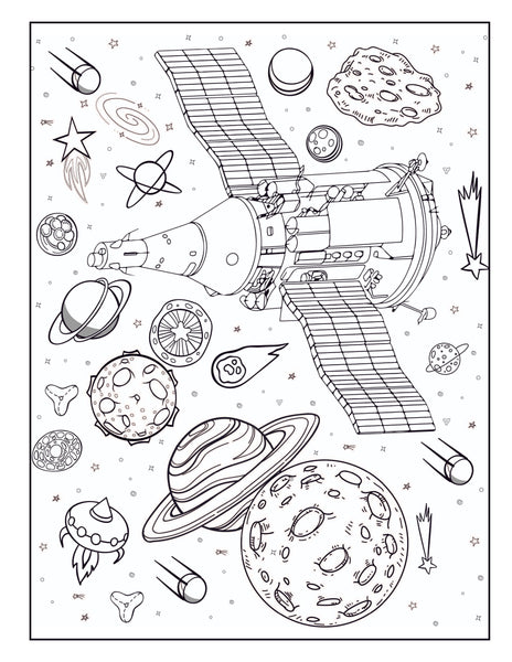 Space Coloring Book for Kids 8-12