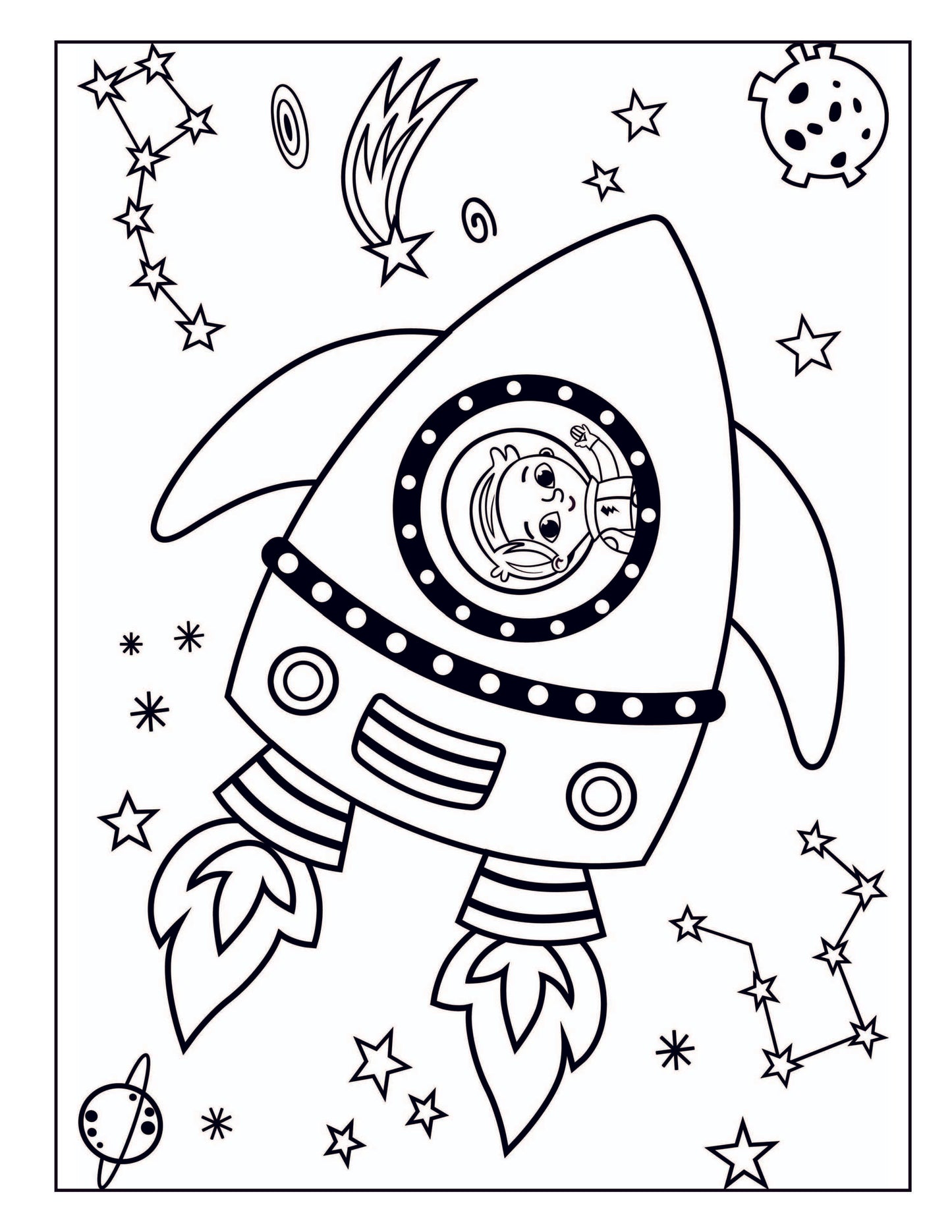 Space Coloring Book for Kids 8-12