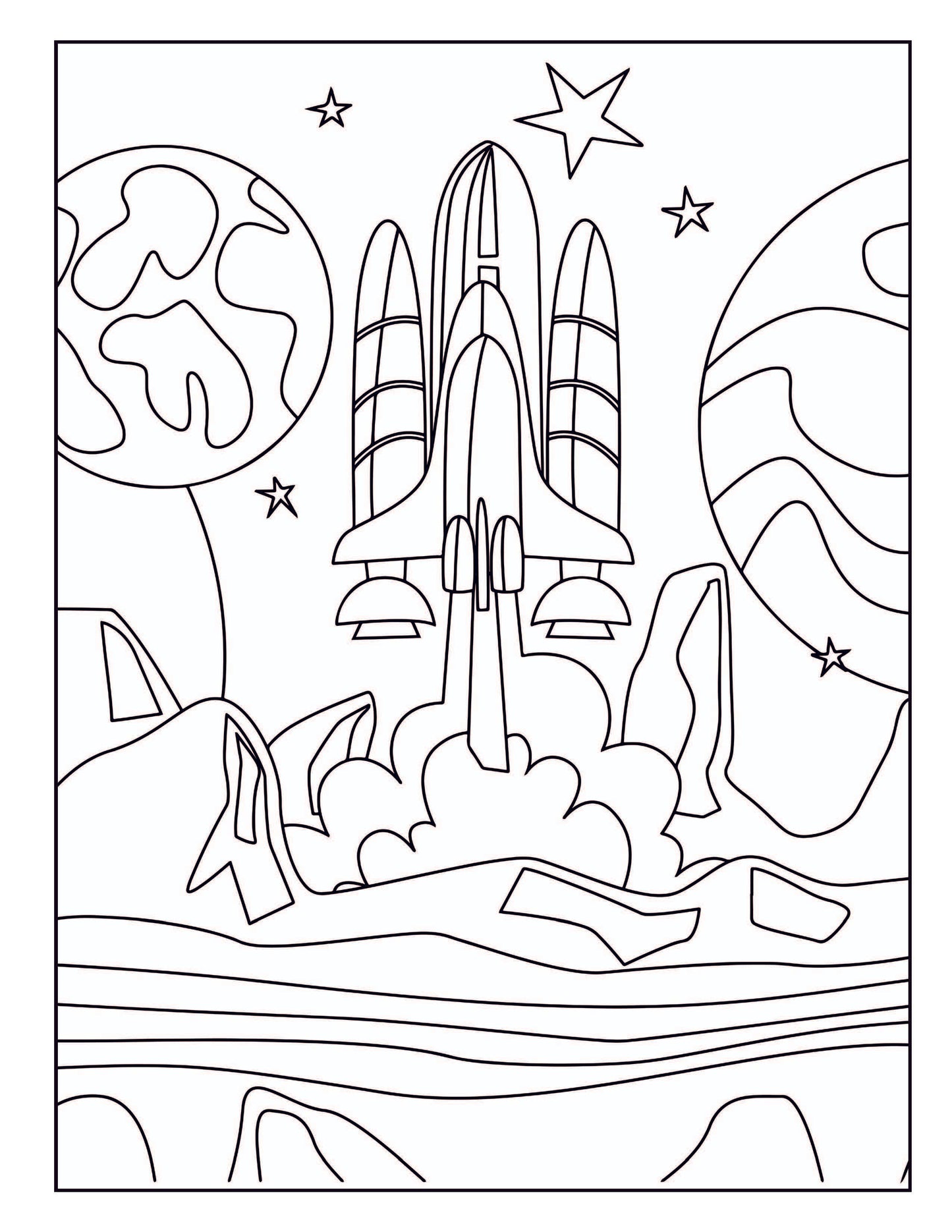 Space Coloring Book for Kids 8-12