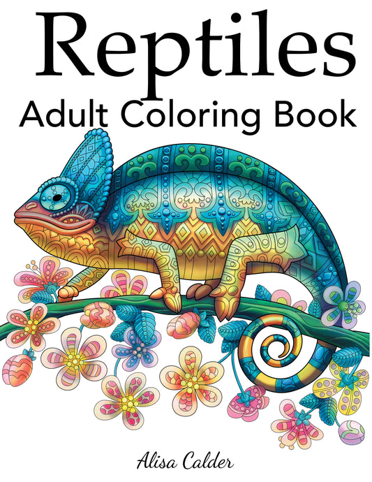 Reptiles Adult Coloring Book