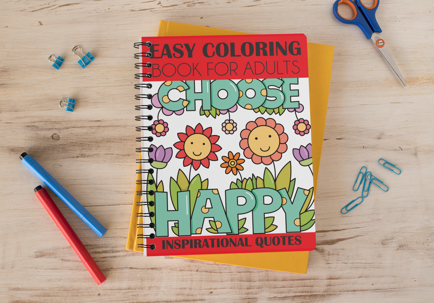 Easy Coloring Book for Adults: Inspirational Quotes