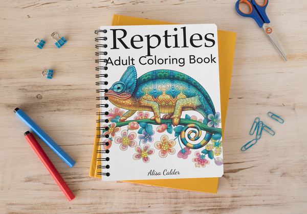 Reptiles Adult Coloring Book