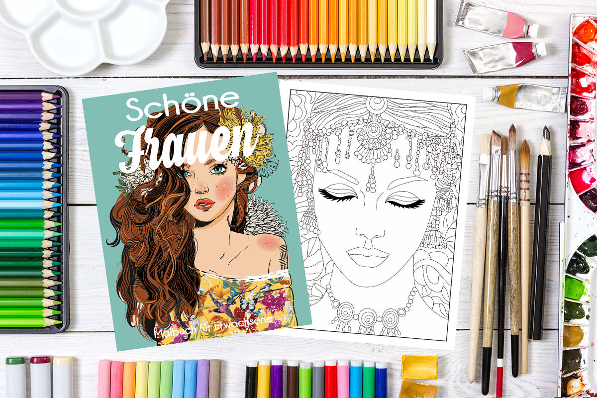 Beautiful Women Adult Coloring Book
