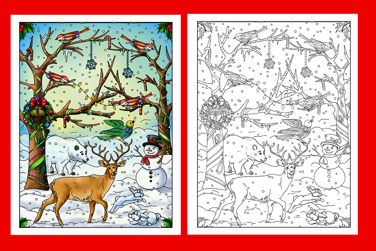 Merry Christmas Adult Coloring Book