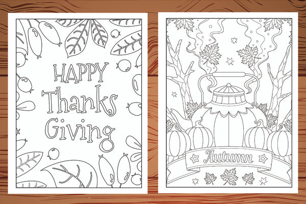 Easy Thanksgiving Coloring Book: Large Print Designs
