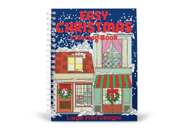 Easy Christmas Coloring Book: Large Print Designs