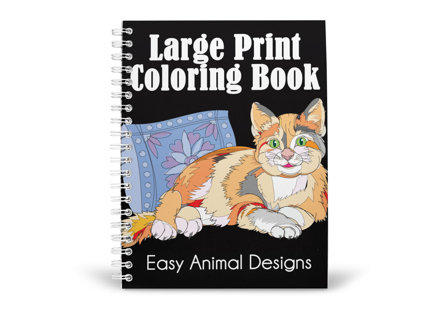 Large Print Coloring Book: Easy Animal Designs
