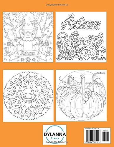 Easy Autumn Coloring Book: Large Print Patterns