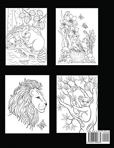 Large Print Coloring Book: Easy Animal Designs