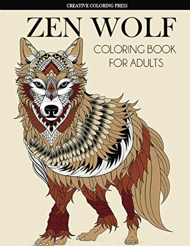 Zen Wolf Coloring Book for Adults