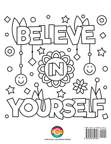 Easy Coloring Book for Adults: Inspirational Quotes