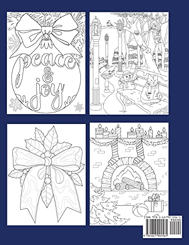 Easy Christmas Coloring Book: Large Print Designs