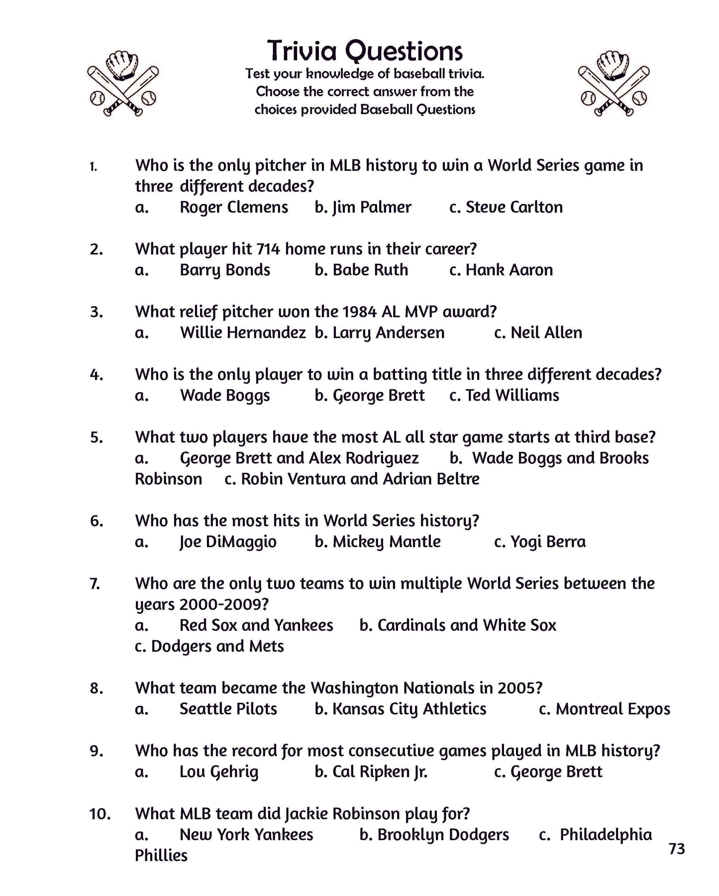 Baseball Puzzle Book: Crosswords, Word Search, Word Scrambles, Trivia Questions