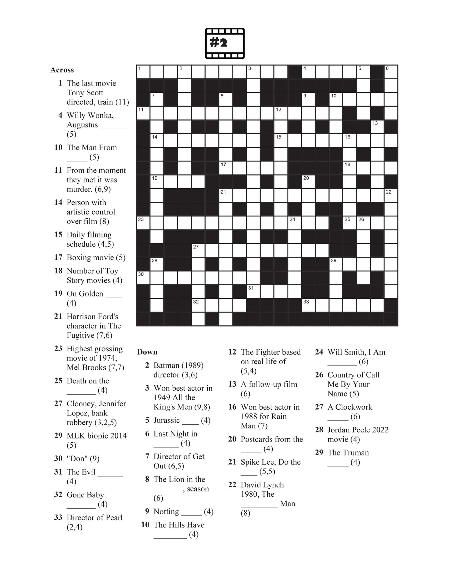 Movie Crossword Puzzles: Fun Film Trivia Book