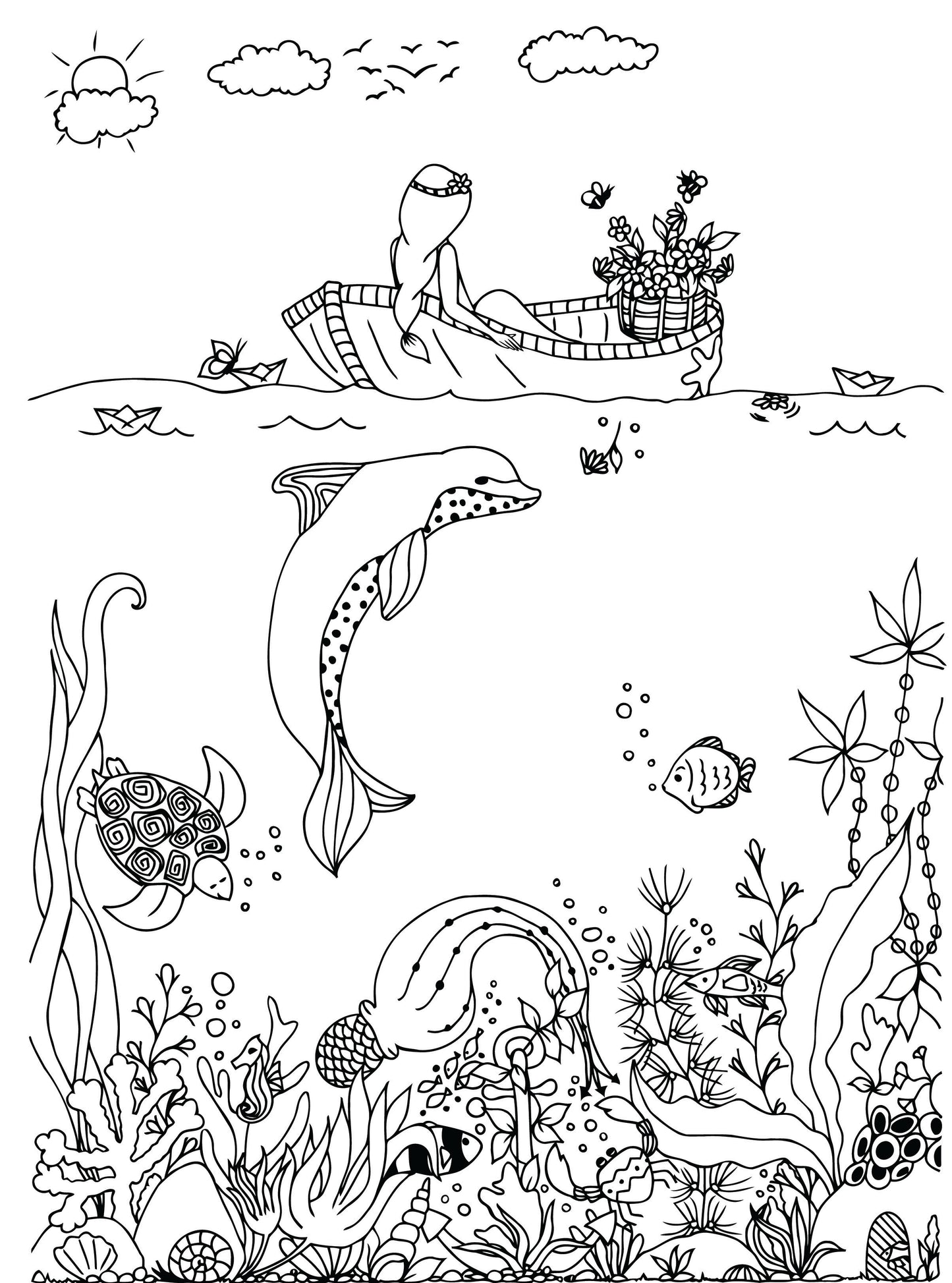 Dolphin Coloring Book
